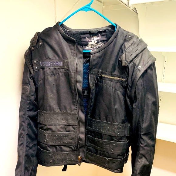 Speed and Strength Other - Leather Motorcycle jacket with removable sleeves